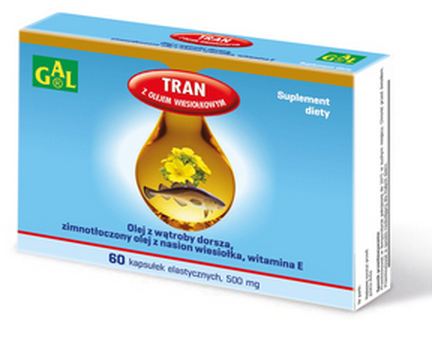 Tran z olejem wiesiołka 60 kaps.