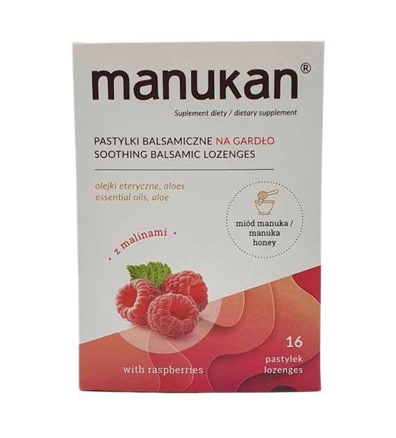 Manukan Malinowy 16 tabletek do ssania