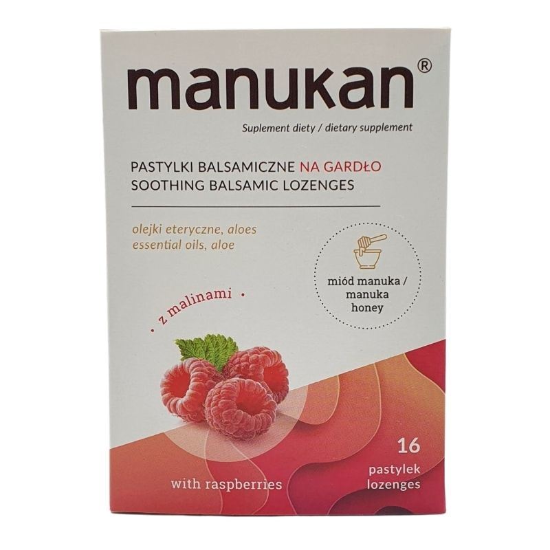 Manukan Malinowy 16 tabletek do ssania