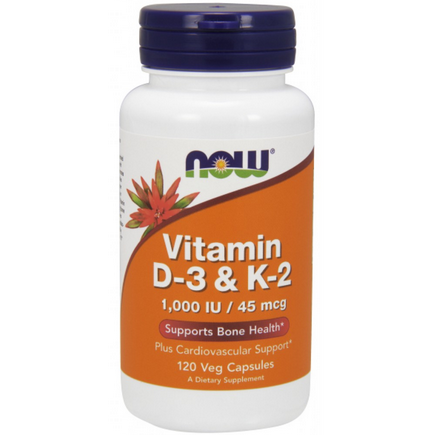 Witamina D-3/K-2 (1000IU/45µg) 120 kaps.
