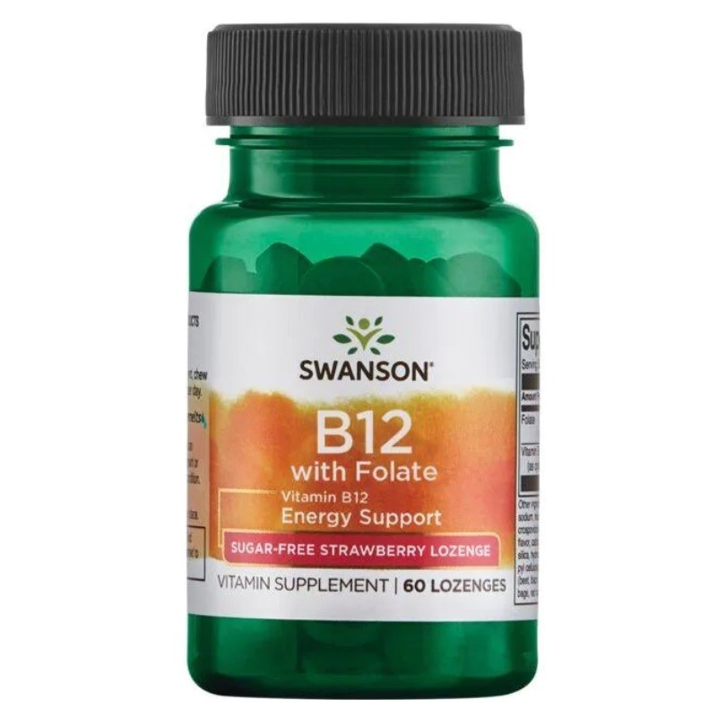 Witamina B-12 & kwas foliowy 60 tabletek do ssania pod język