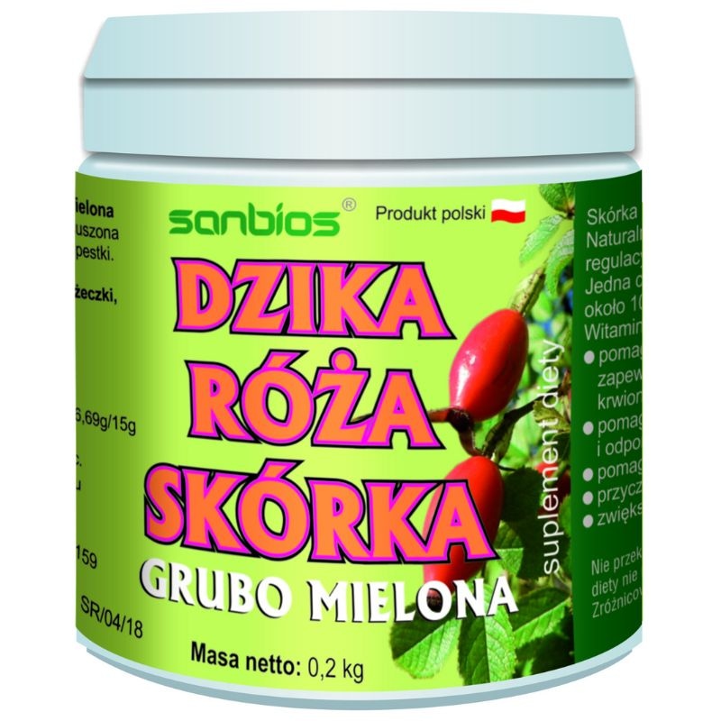 Dzika róża skórka grubio mielona 200g
