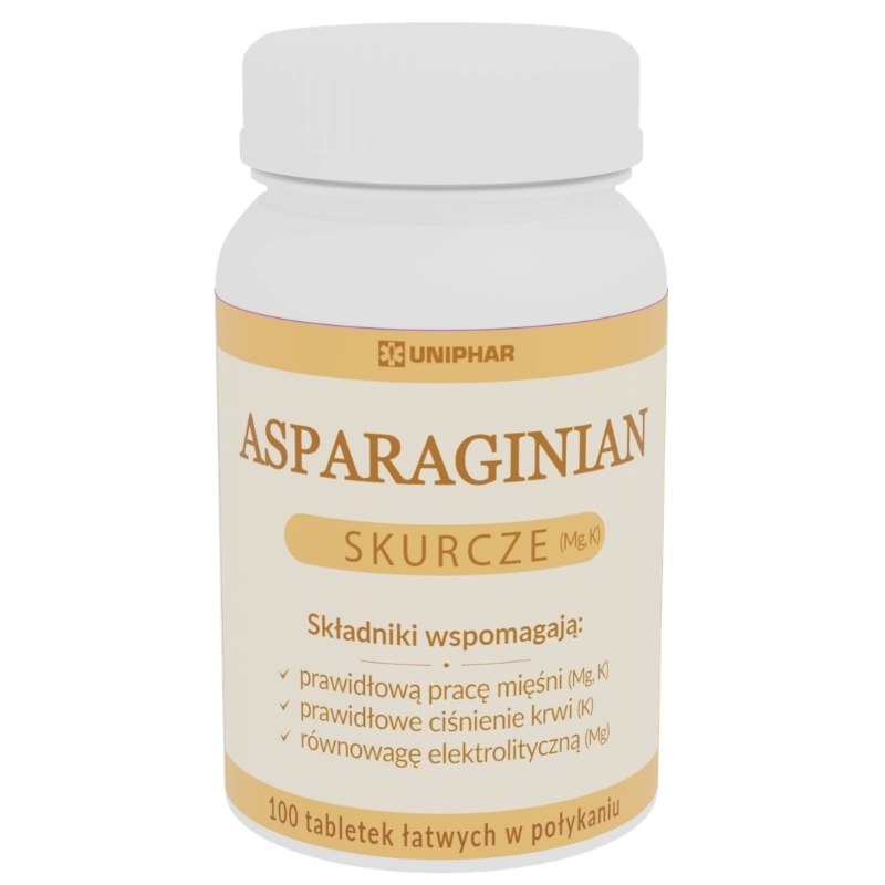 Asparaginian skurcze 100 tabl.