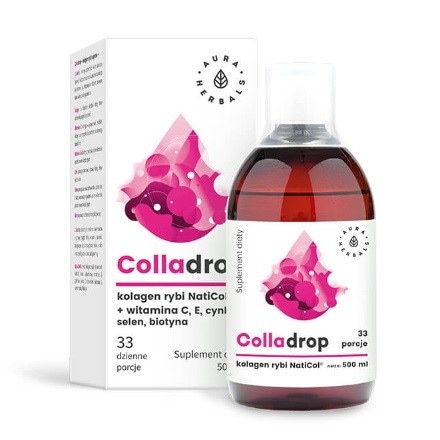Colladrop - kolagen rybi w płynie + witamina C 500ml